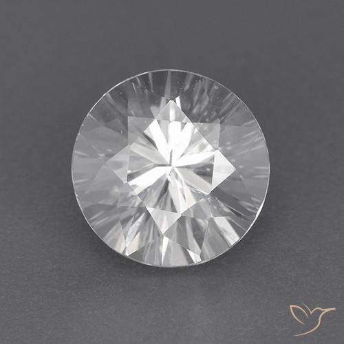 1.89ct Natural Blanco Circón, Redondo, VVS-VS