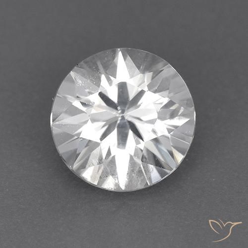 1.90ct Natural Blanco Circón, Redondo, VVS-VS