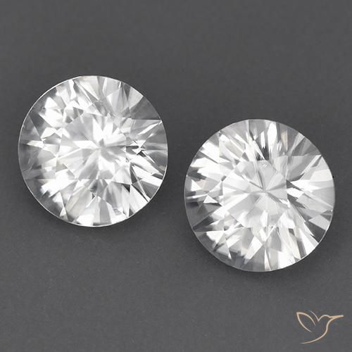 Gemas de Circón Blanco natural de 3.49 ct, Redondo, VVS-VS