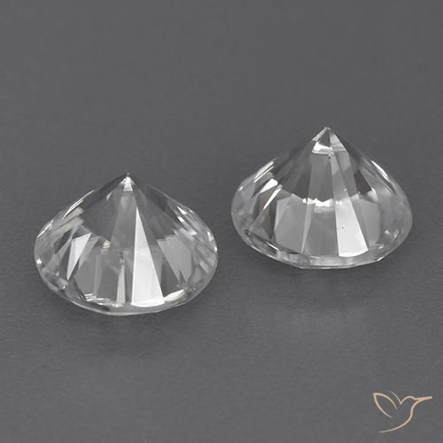 Gemas de Circón Blanco natural de 3.66 ct, Redondo, VVS