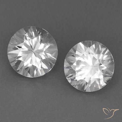 Gemas de Circón Blanco natural de 3.59 ct, Redondo, VVS