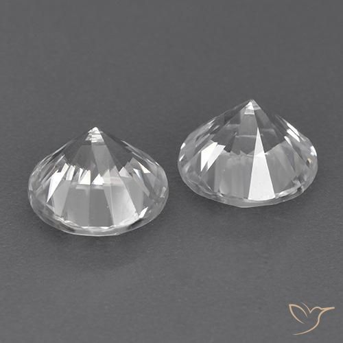 Gemas de Circón Blanco natural de 3.59 ct, Redondo, VVS