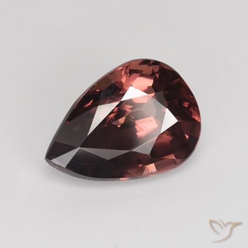 Circón Rojo vino natural de 2.98 ct, En forma de pera, VVS-VS