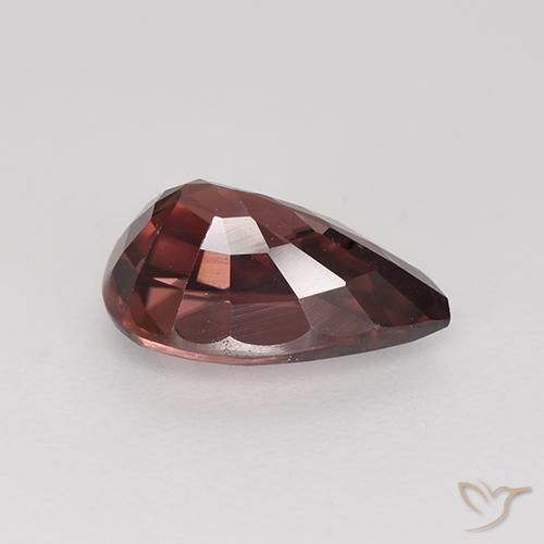 Circón Rojo vino natural de 2.98 ct, En forma de pera, VVS-VS