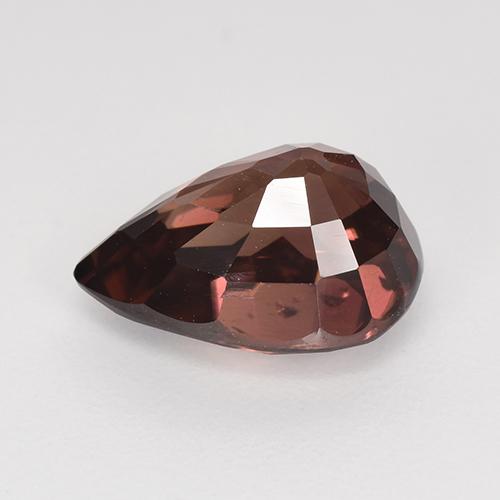 Circón rojo natural de 4,62 ct, en forma de pera, VVS-VS
