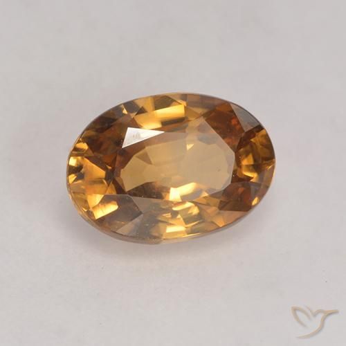 Circón Marrón-oro natural de 1.57 ct, Ovalada, VVS