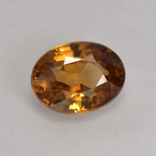 Circón naranja natural de 1,75 ct, corte óvalo, VS