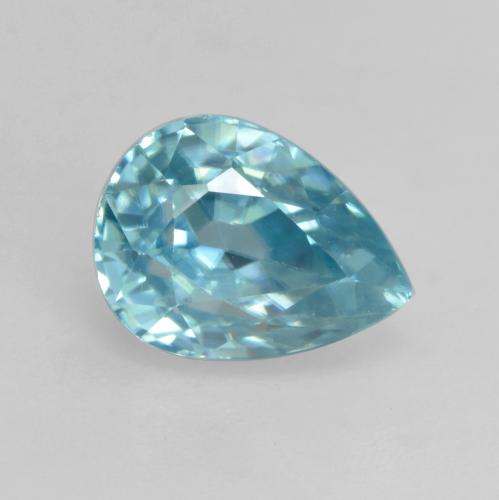 Circón azul natural de 2,01 ct, en forma de pera, VVS-VS