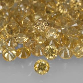 Circón dorado natural de 0,05 ct, corte redondo, VVS-VS