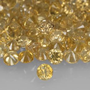Circón dorado natural de 0,05 ct, corte redondo, VVS-VS