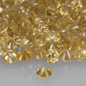 Circón dorado natural de 0,05 ct, corte redondo, VVS-VS