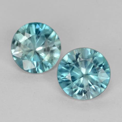 Gemas de Circón Cerceta natural de 1.00 ct, Corte Redondo, VS