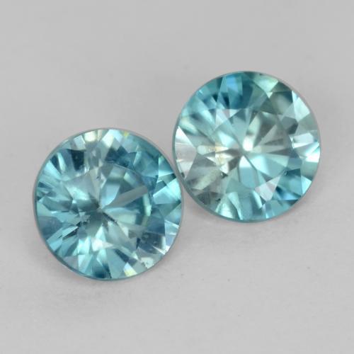 Gemas de Circón Cerceta natural de 1.00 ct, Corte Redondo, VS