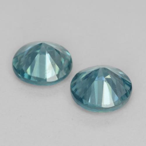 Gemas de Circón Cerceta natural de 1.00 ct, Corte Redondo, VS