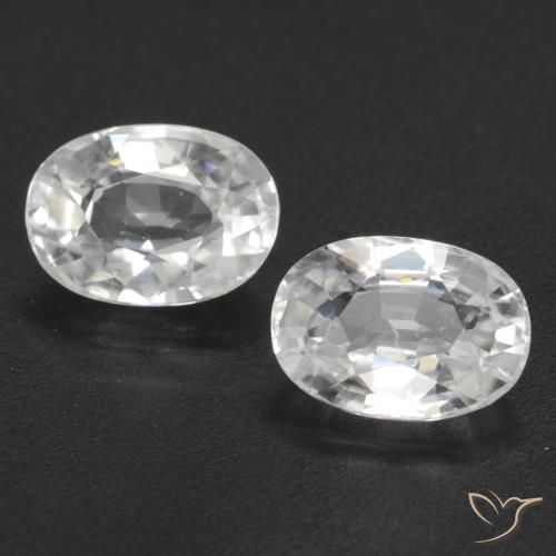 2.80ctw Natural Blanco Circón, Ovalada, VVS-VS