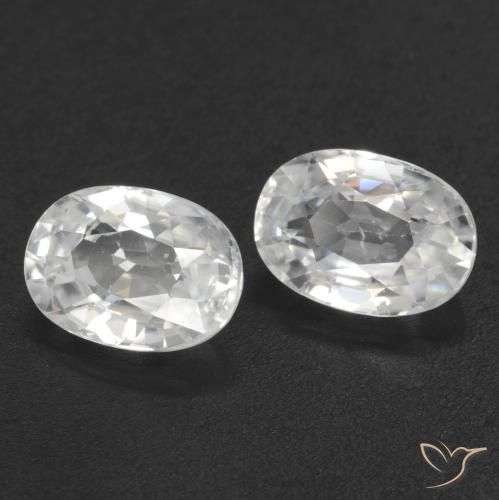 Gemas de Circón Blanco natural de 2.80 ct, Ovalada, VVS-VS