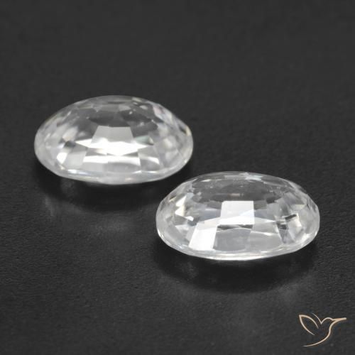 Gemas de Circón Blanco natural de 2.80 ct, Ovalada, VVS-VS