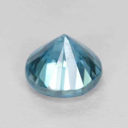 Circón Azul Suizo natural de 0.57 ct, Corte Redondo, VS