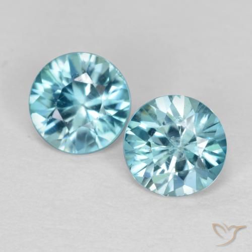 0.95ctw Natural Azul claro Circón, Redondo, VS