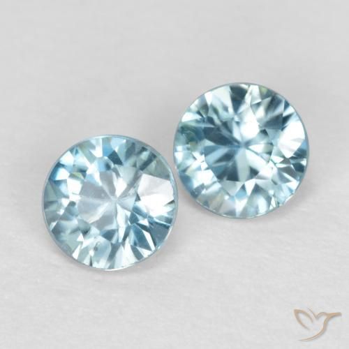 Gemas de Circón Celeste natural de 0.69 ct, Redondo, VS