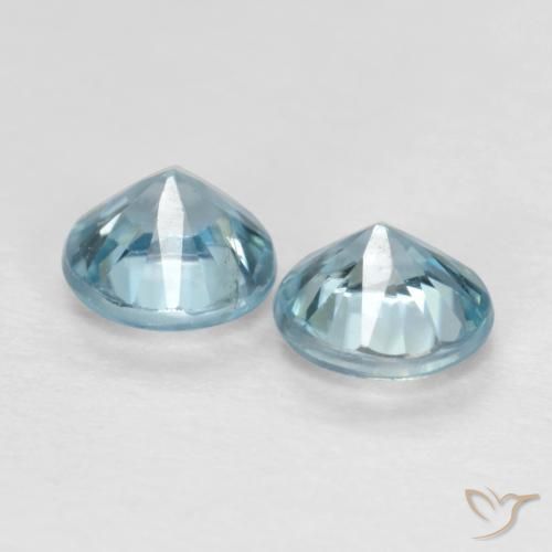 Gemas de Circón Celeste natural de 0.69 ct, Redondo, VS
