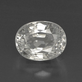 Circón blanco natural de 8,64 ct, corte óvalo, VVS