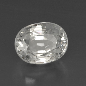 Circón blanco natural de 8,64 ct, corte óvalo, VVS