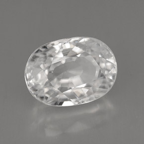 Circón blanco natural de 8,09 ct, corte óvalo, VVS-VS