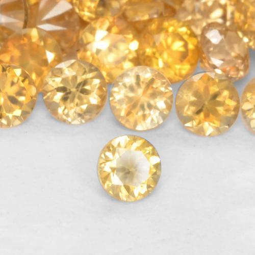 Gemas de circón dorado natural de 0,21 ct, corte redondo, VS