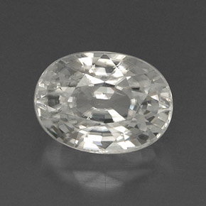 Circón blanco natural de 9,71 ct, corte óvalo, VVS