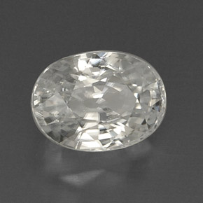 Circón blanco natural de 9,71 ct, corte óvalo, VVS