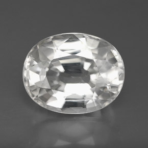 Circón blanco natural de 9,99 ct, corte óvalo, VVS