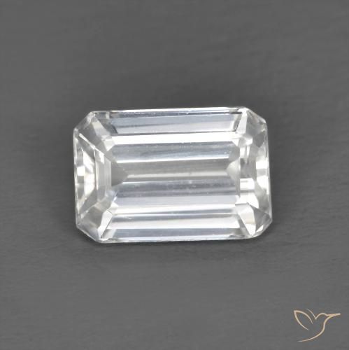 1.45ct Natural Blanco Circón, corte esmeralda, VVS-VS