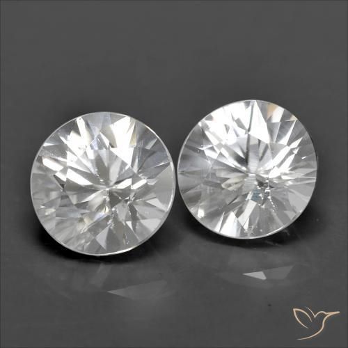 Gemas de Circón Blanco natural de 2.44 ct, Redondo, VVS