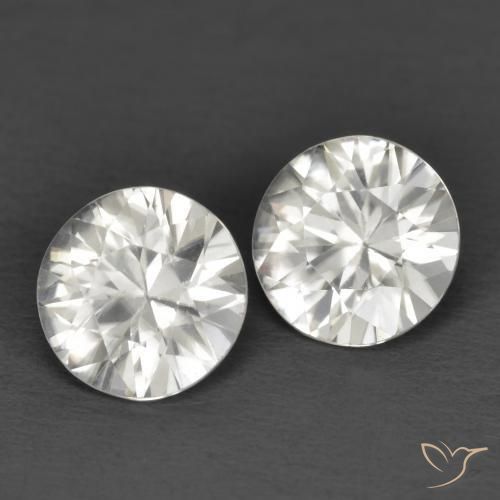 Gemas de Circón Blanco natural de 2.23 ct, Redondo, VVS-VS