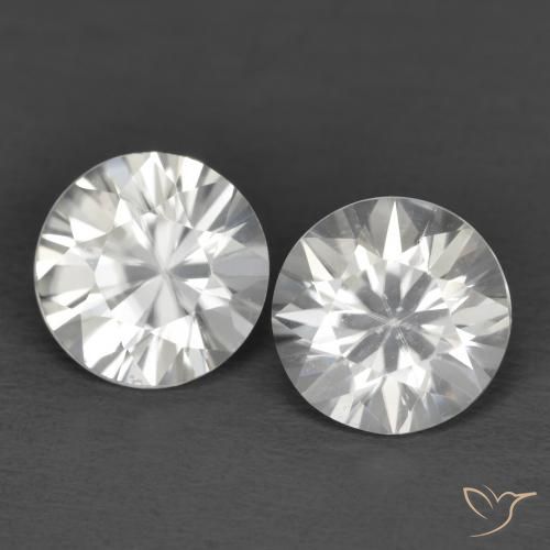 Gemas de Circón Blanco natural de 2.39 ct, Redondo, VVS-VS