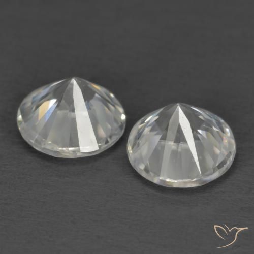 Gemas de Circón Blanco natural de 2.39 ct, Redondo, VVS-VS