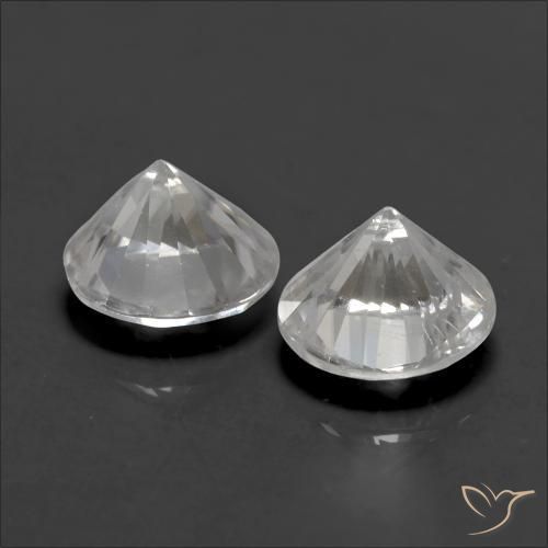 Gemas de Circón Blanco natural de 2.47 ct, Redondo, VVS-VS