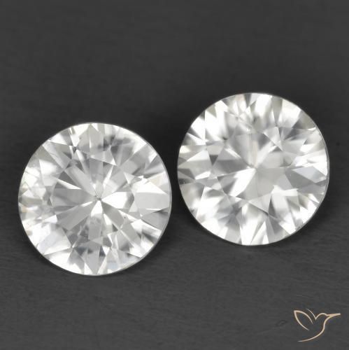 Gemas de Circón Blanco natural de 2.06 ct, Redondo, VVS-VS