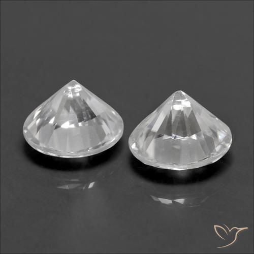 Gemas de Circón Blanco natural de 2.54 ct, Redondo, VVS-VS