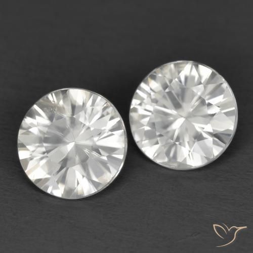 Gemas de Circón Blanco natural de 2.34 ct, Redondo, VS