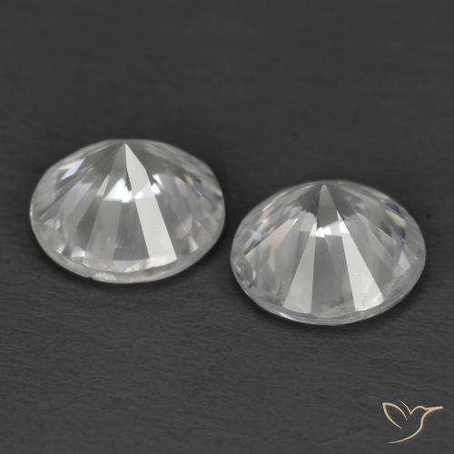 Gemas de Circón Blanco natural de 2.34 ct, Redondo, VS