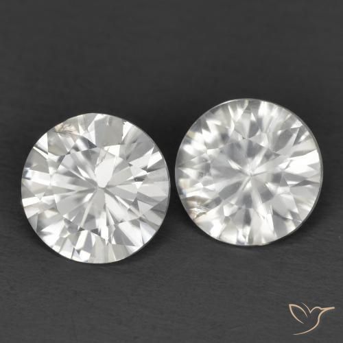 Gemas de Circón Blanco natural de 2.30 ct, Redondo, VS