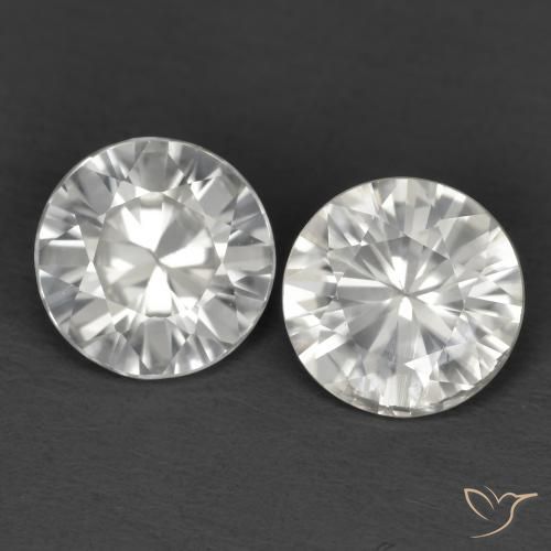 Gemas de Circón Blanco natural de 2.16 ct, Redondo, VVS-VS