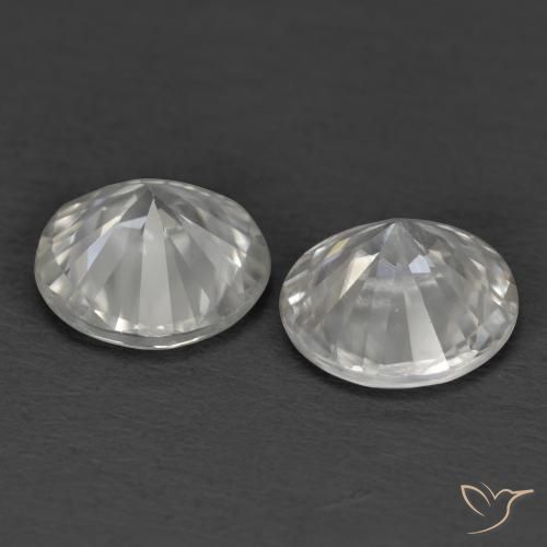 Gemas de Circón Blanco natural de 2.16 ct, Redondo, VVS-VS
