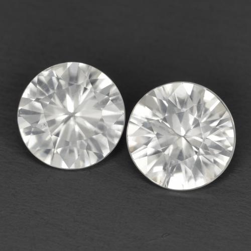Gemas de circón blanco natural de 2,15 ct, corte redondo, VS