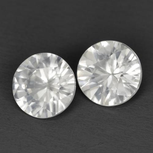 Gemas de circón blanco natural de 2,15 ct, corte redondo, VS