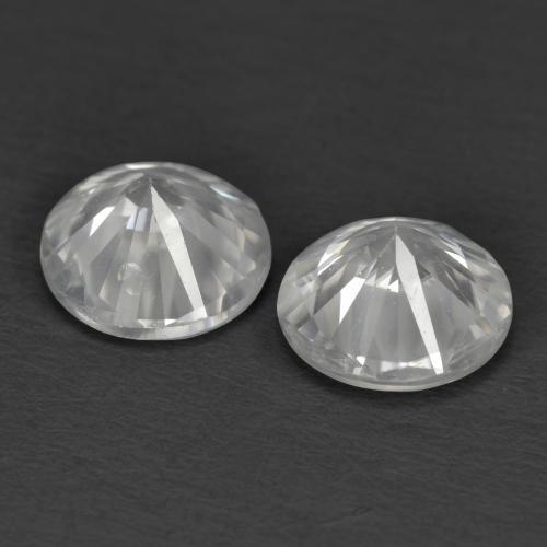 Gemas de circón blanco natural de 2,15 ct, corte redondo, VS