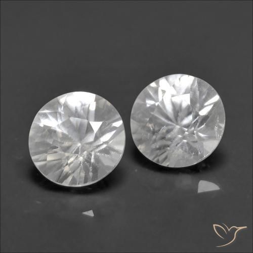 Gemas de Circón Blanco natural de 1.31 ct, Redondo, VS