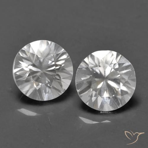 1.51ctw Natural Blanco Circón, Redondo, VVS-VS